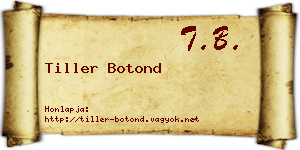 Tiller Botond névjegykártya